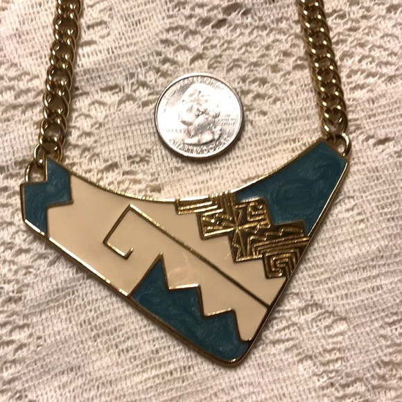 Vintage Trefari Enamel necklace and earring set - Picture 2 of 4